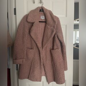 J.O.A. pink teddy coat